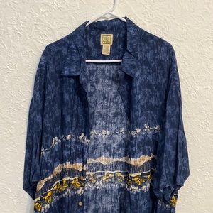 Men's casual button up blouse size 3XLT